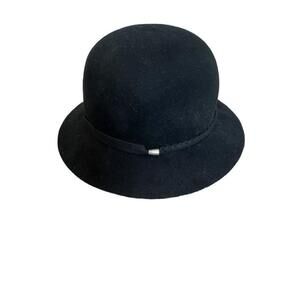 NINE WEST Black 100% Wool Bucket Hat